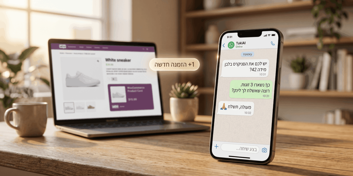 סוכן מכירות ושירות AI לחנויות WooCommerce TukiAI